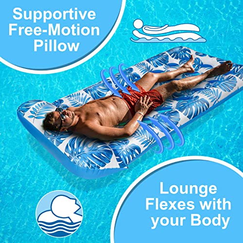 Inflatable Pool Floats Raft,Tanning Pool,73" X 34" Oversized Pool Raft Lounger With Headrest For Adults, Contoured Lounger For Cooling Pool Rafting, Suitable For Pool Parties, Lakes, Summer Beaches #TOP5