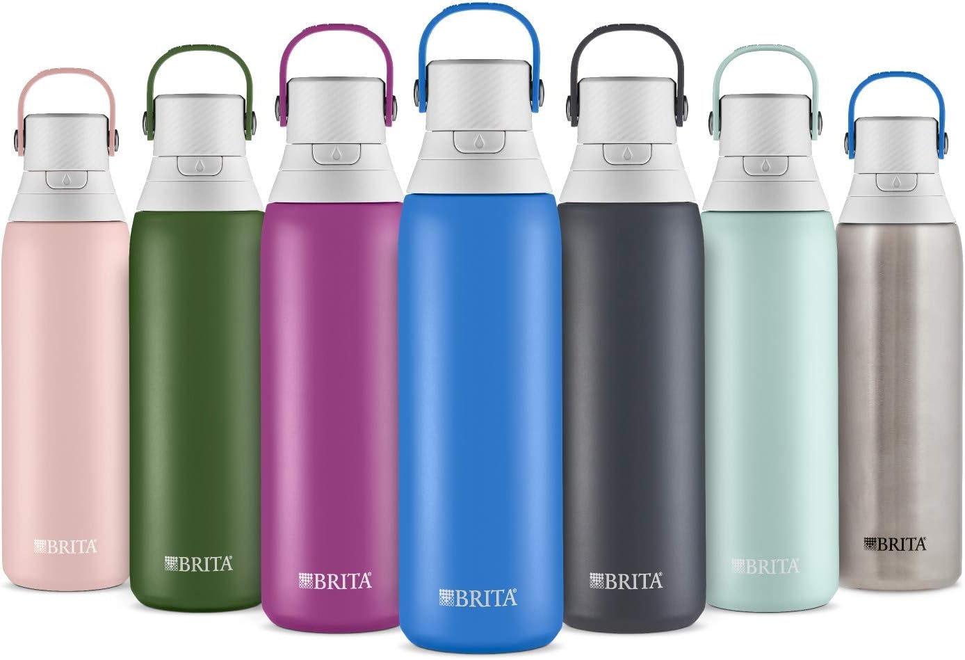 Brita Stainless Steel Water Filter Bottle, 20 Ounce, Rose, 1 Count: Home & Kitchen