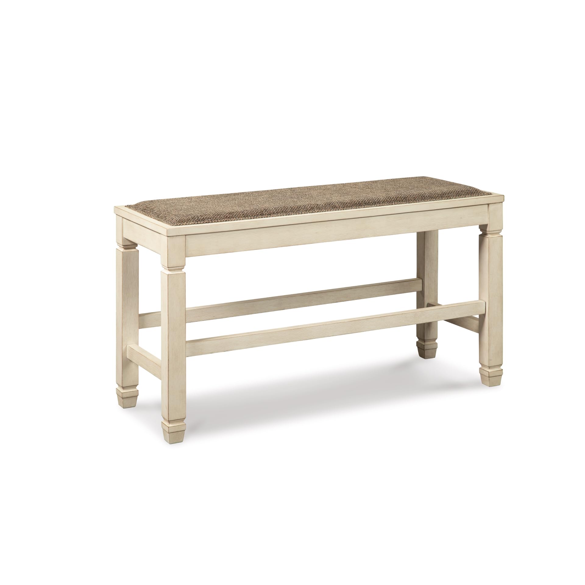 Bolanburg Double Upholstered Bench, Counter Height, Whitewash