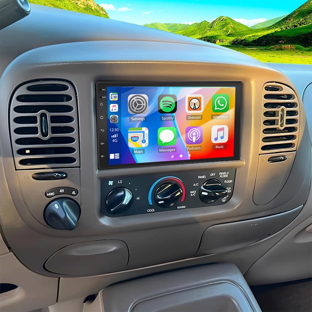 7" Double Din Car Radio Stereo Upgrade for 1998-2002 Ford Expedition Touch Screen Head Unit Car Stereo Android 13 with Wireless & Wired Carplay Android Auto GPS Navigation/SWC/Camera+MIC,2+32G