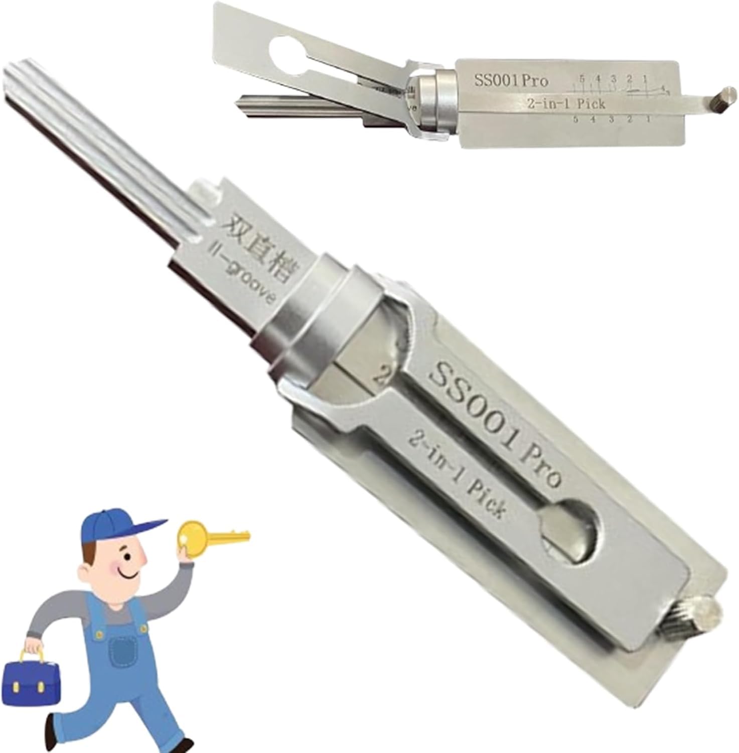 Decodificador De Llaves Maestras 2 En 1 - Herramienta De Acero Inoxidable Para Cerraduras De Ranura En S