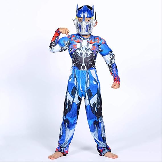 Lius Weihnachtskostum Optimus Prime Muscle Cosplay Anzug Transformatoren Film Holloween Weihnachtsfeier Anime Kostume Fur Jungen Madchen Kostum Set M Blau Amazon De Spielzeug
