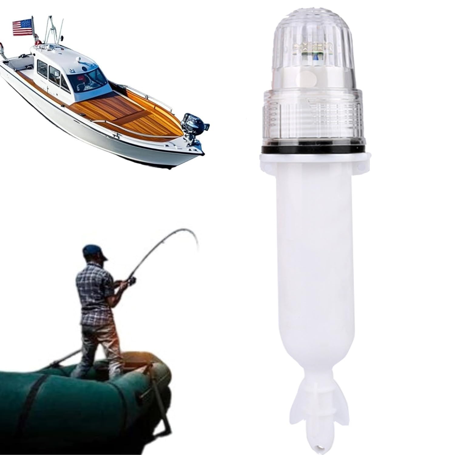 Boat Flares,Visual Distress Signals for Boating,Boat Flares Coast Guard Approved Marine,Intelligent Light Waterproof Emergency Flares for Fishing Nets,Buoys (White,1PC)