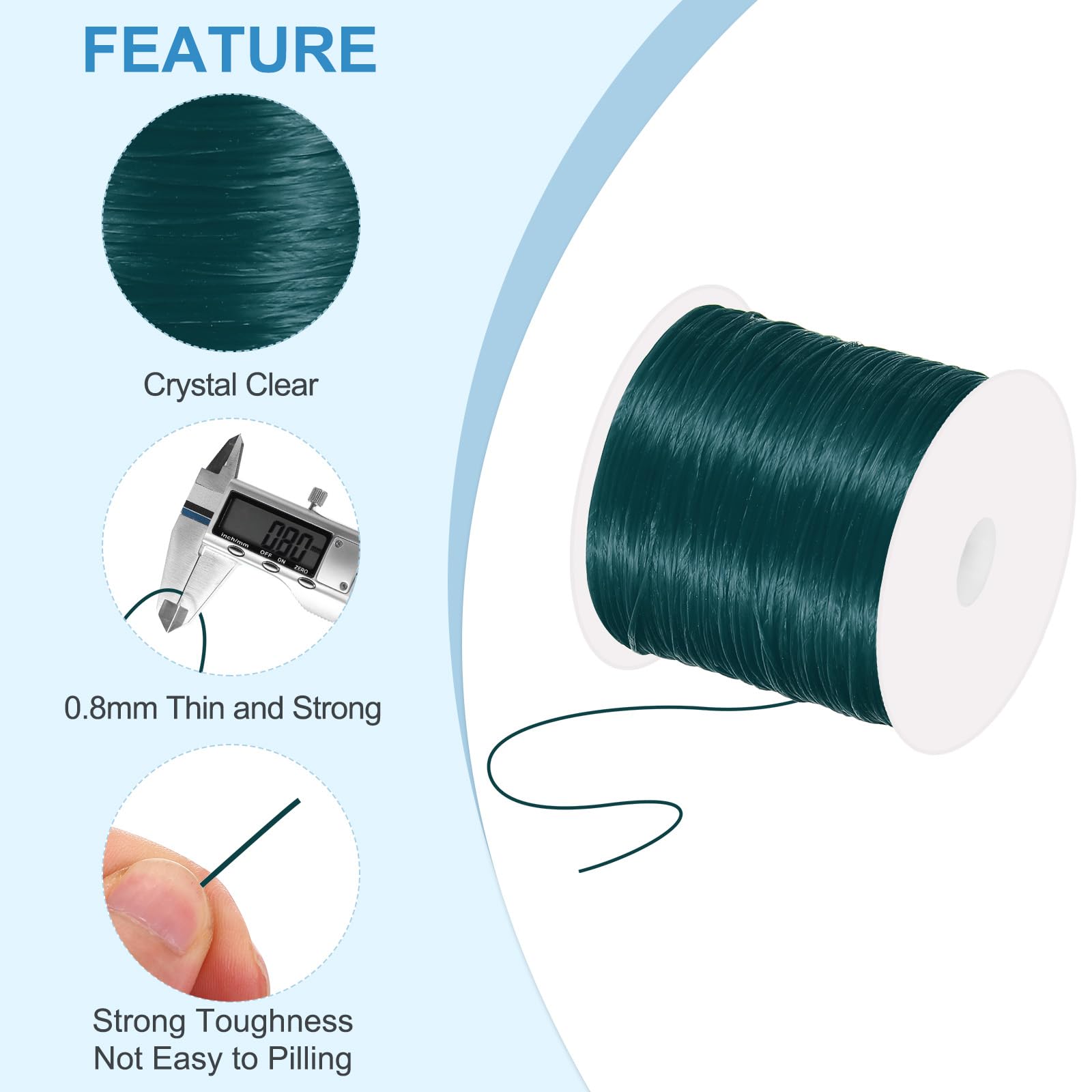 PATIKIL Elastic String for Bracelets 0.8mm x 131-Yard Stretchy Bracelet String Stretch Bead Cord for Seed Beads Jewelry and Bracelets Making - Image 3