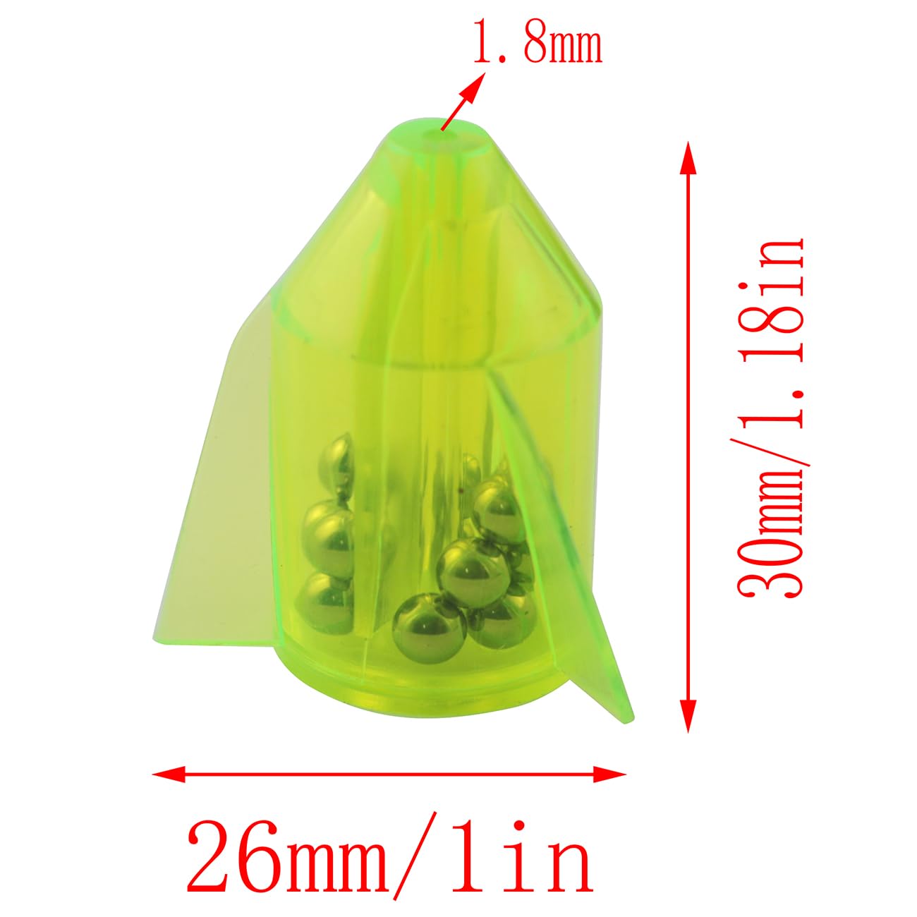 LQ Industrial 5PCS Yellow Plastic Line Rattle 26x30mm Fishing Accessories Multifunctional Suction Device Bait
