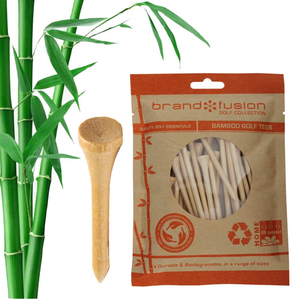 Brand Fusion Unisex Bamboo Golf Tees, Beige, 83mm UK
