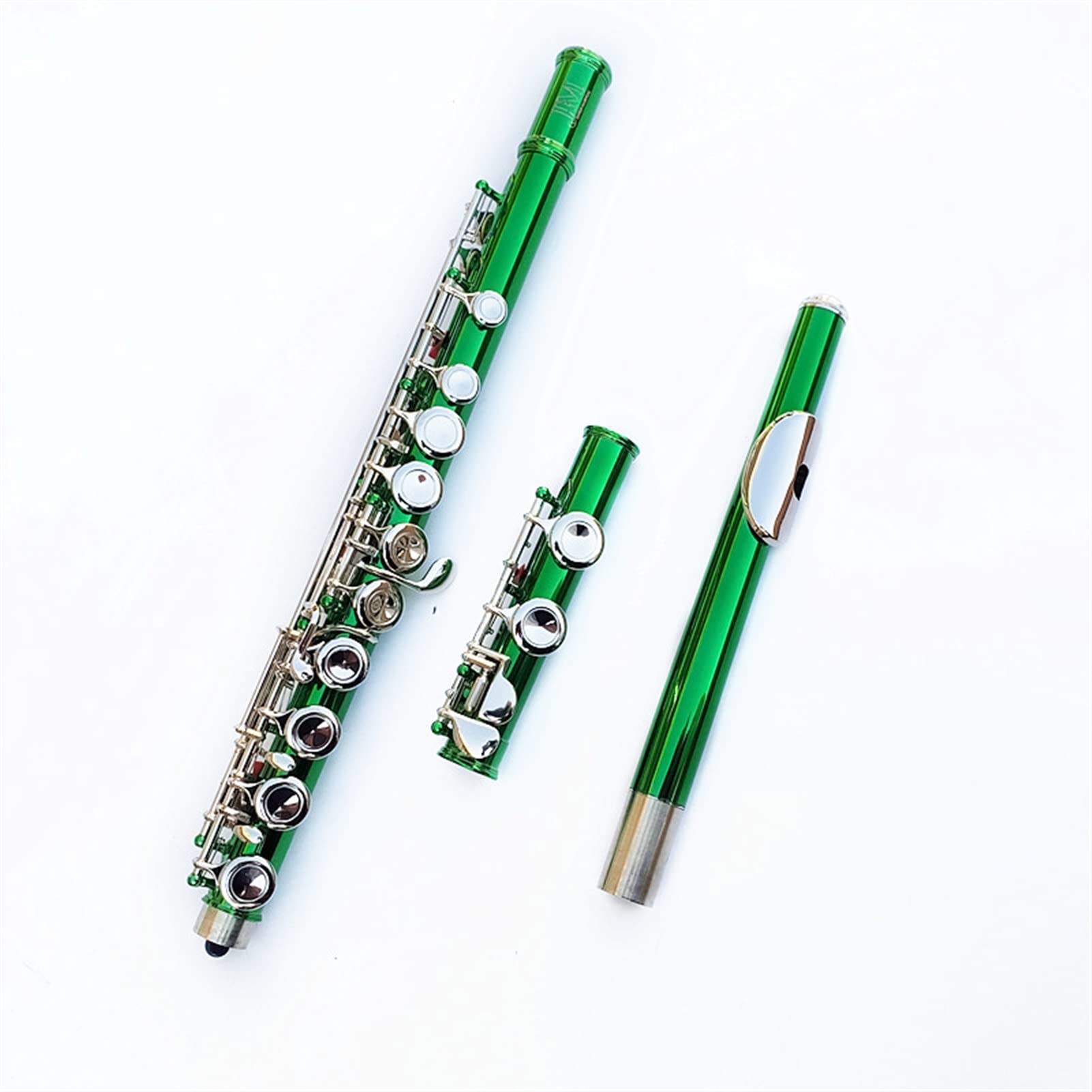 Zengxue フルート楽器 美しい緑のフルート16の穴の閉じた