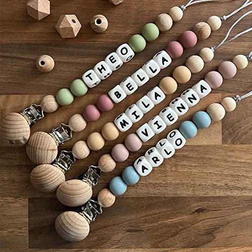 Personalized Pacifier Clip with Name Custom Name Stroller Clip Holder for Girls Boys - Thumbnail 2