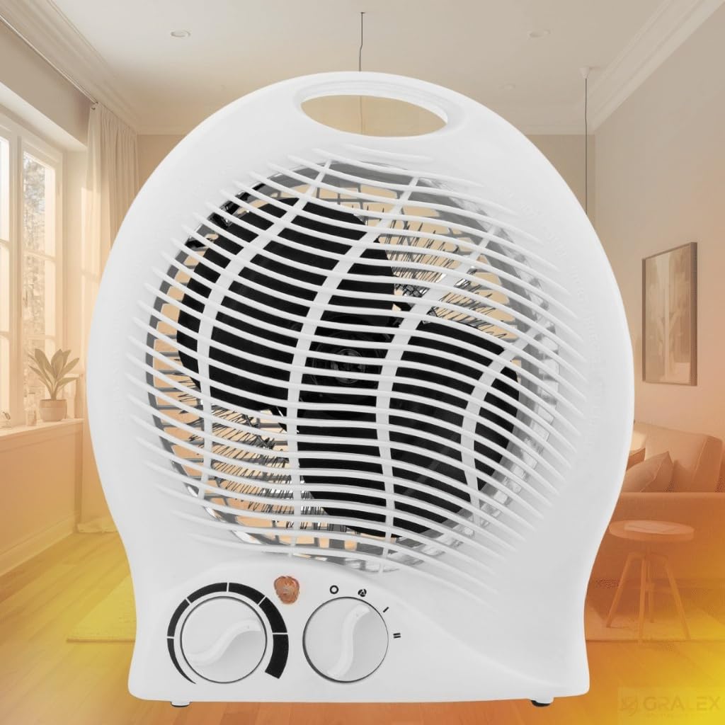 Aquecedor Elétrico Termoventilador 1500W 127V Compacto Portátil com Termostato e Proteção
