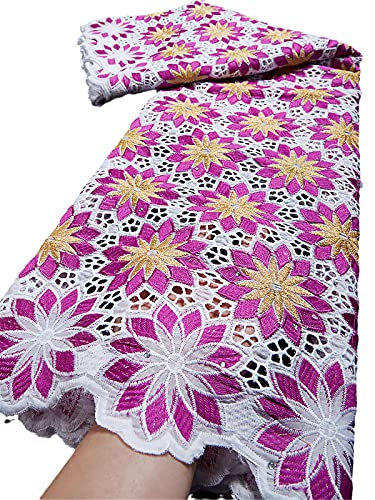 Tissu en dentelle de coton nigérian idéal pour confectionner une robe de mariée traditionnelle