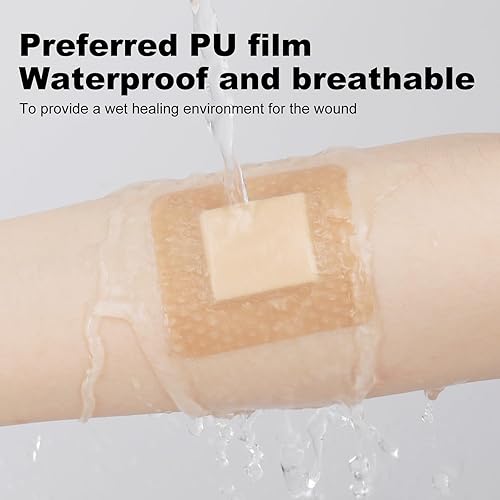 Miniatura 5 de 40 piezas de apósito de espuma de silicona 2x2 con borde suave, vendajes de silicona impermeables para el cuidado de heridas, parches para úlceras
