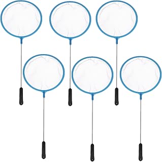 Tsuchbis 6-Piece Fine Mesh Aquarium Fish Nets - Long 10" Handle Skimmer for Gentle Fish Shrimp Catching in Tanks