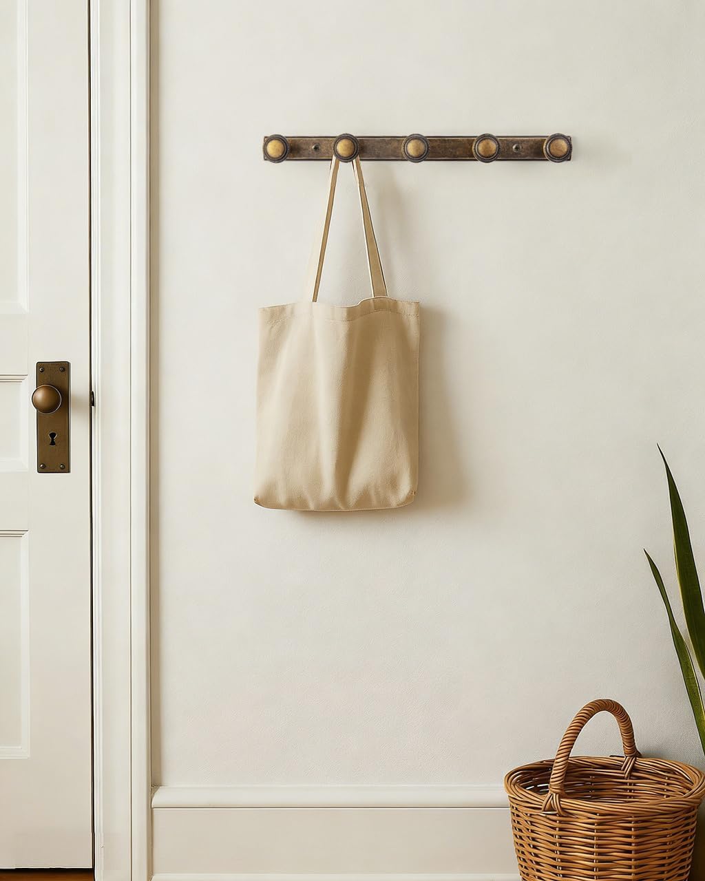 Goo-Ki 1 Pack Antique Brass Coat Rack Zinc Alloy Heavy Duty Towel/Coat Hooks for Hanging Bag/Robe/Hat,5 Hooks Wall Mounted in Kitchen/Bedroom/Living Room