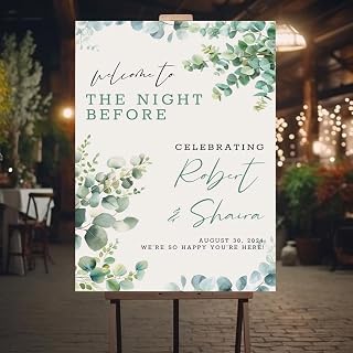 Personalized Rehearsal Dinner Welcome Sign, The Night Before Welcome Sign, The Night Before Sign, Rehearsal Dinner Welcome Sign, Wedding Rehearsal Sign, Greeny Wedding Decorations
