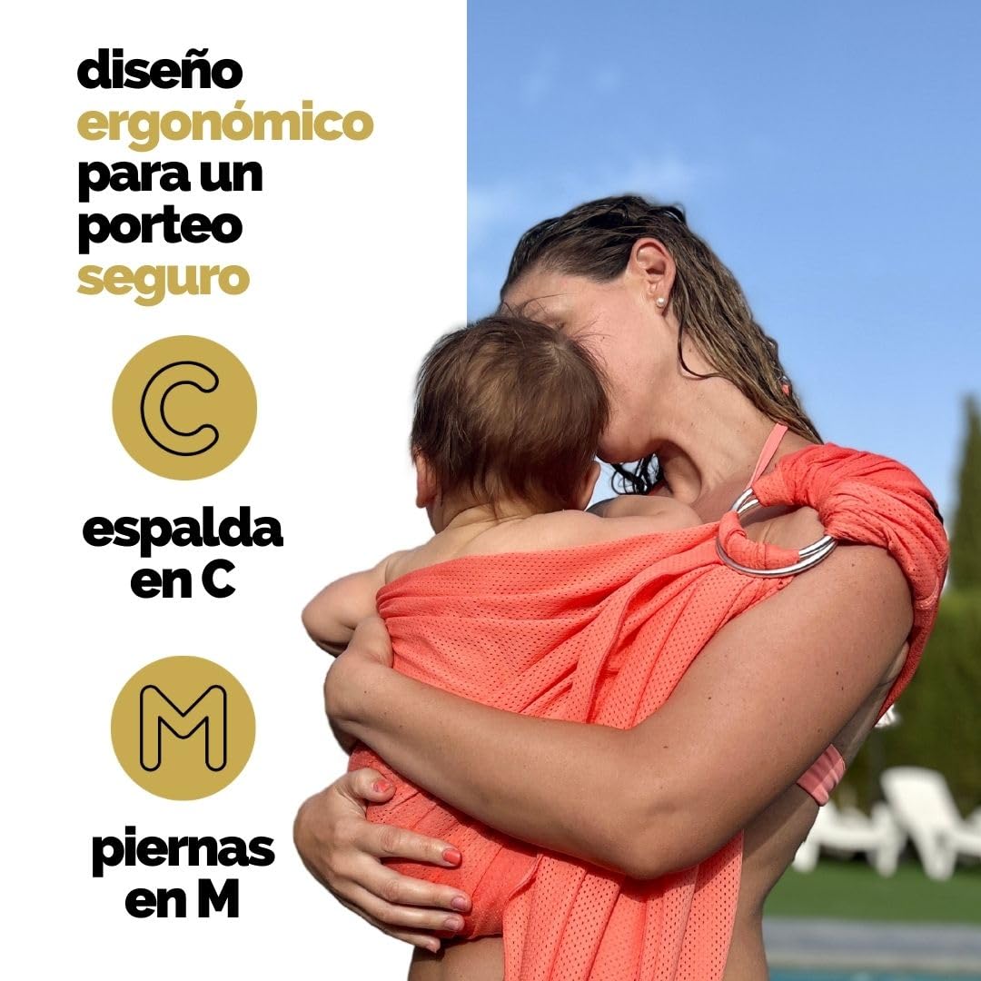 Amarsupiel | Bandolera Portabebe de Agua | Ergonómica y Ajustable | Porta bebes de 0 a 36 meses | Tejido OEKOTEX | Portabebés Ideal para Verano | Hasta 15kg — view 6