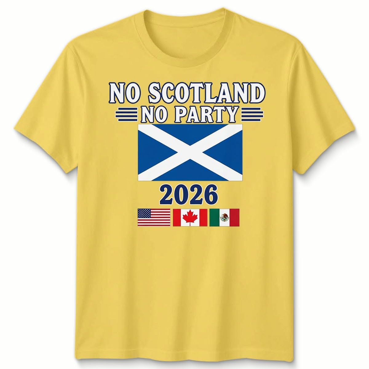 D&T Unisex Tshirt Scotland Football USA Cup Football Tournament of The World 2026 1-2 Years Sunflower
