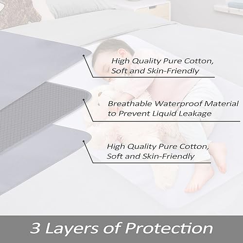 Miniatura 6 de Protector de colchón impermeable para cuna protector de franela para cuna almohadilla de incontinencia reutilizable impermeable 100 algodón