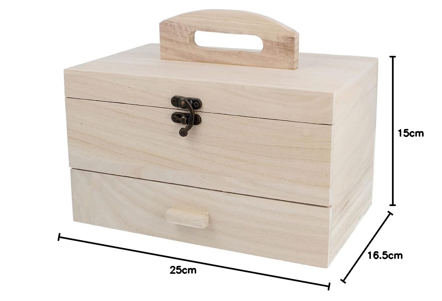 INNSPIRO Cofanetto in legno di zattera con cassetto 25 x 16,5 x 15 cm, 201