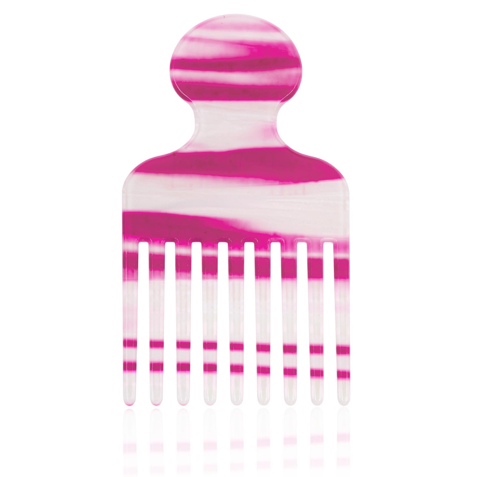 Hair Pick Comb, 4.72 Inch/12cm Curly Hair Picks Long Wide Tooth Comb for Curls Afro Smooth Sturdy Detangling Lift Combs Styling Tools for Women Men Barber Supplies (Purple)