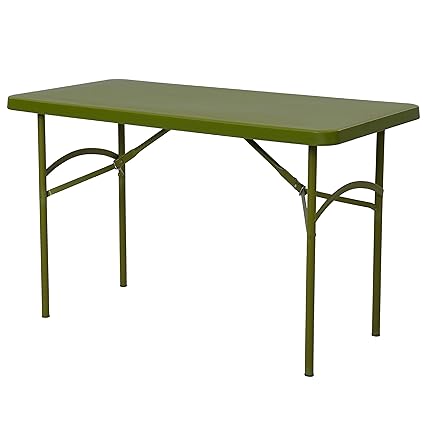 Supreme Furniture Dollar Foldable, Rectangle Plastic Table, Suitable for Study, Office, Work from Home, School, Living Room, Dining, Restaurant,Indoor & Outdoor(Mehandi Green)