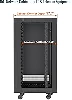 Vista 2 de Tecmojo 15U Wall Mount Rack,15U Rack 17.7 Inch Depth,Hold Up to 176 Lbs,Enclosed Wall Mount Rack Kit for 19 Inch Network,Server and AV Gear,Glass