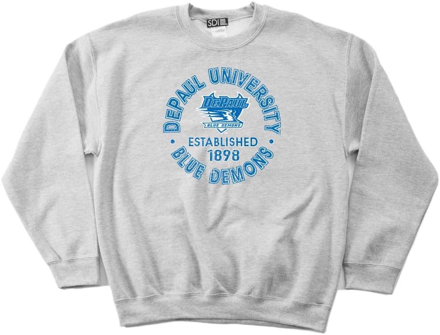 NCAA Depaul Blue Demons 50 / 50 Blended 8-ounceヴィンテージ円クルーネックスウェットシ