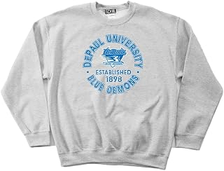 NCAA Depaul Blue Demons 50/50 Blended 8-Ounce Vintage Circle Crewneck Sweatshirt