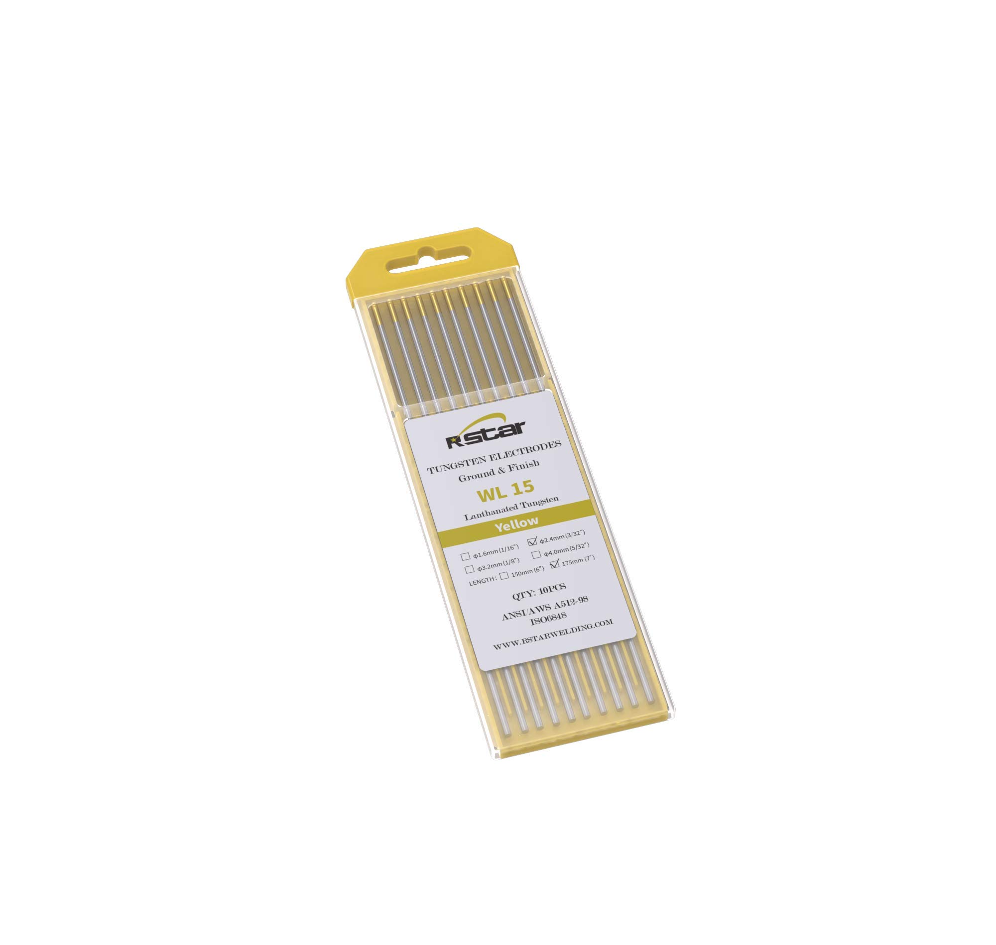 WL15 Gold 1.5% lanthanatiert WIG Wolframelektrode Elektrode Ø2.4 x 175MM 10 Stück