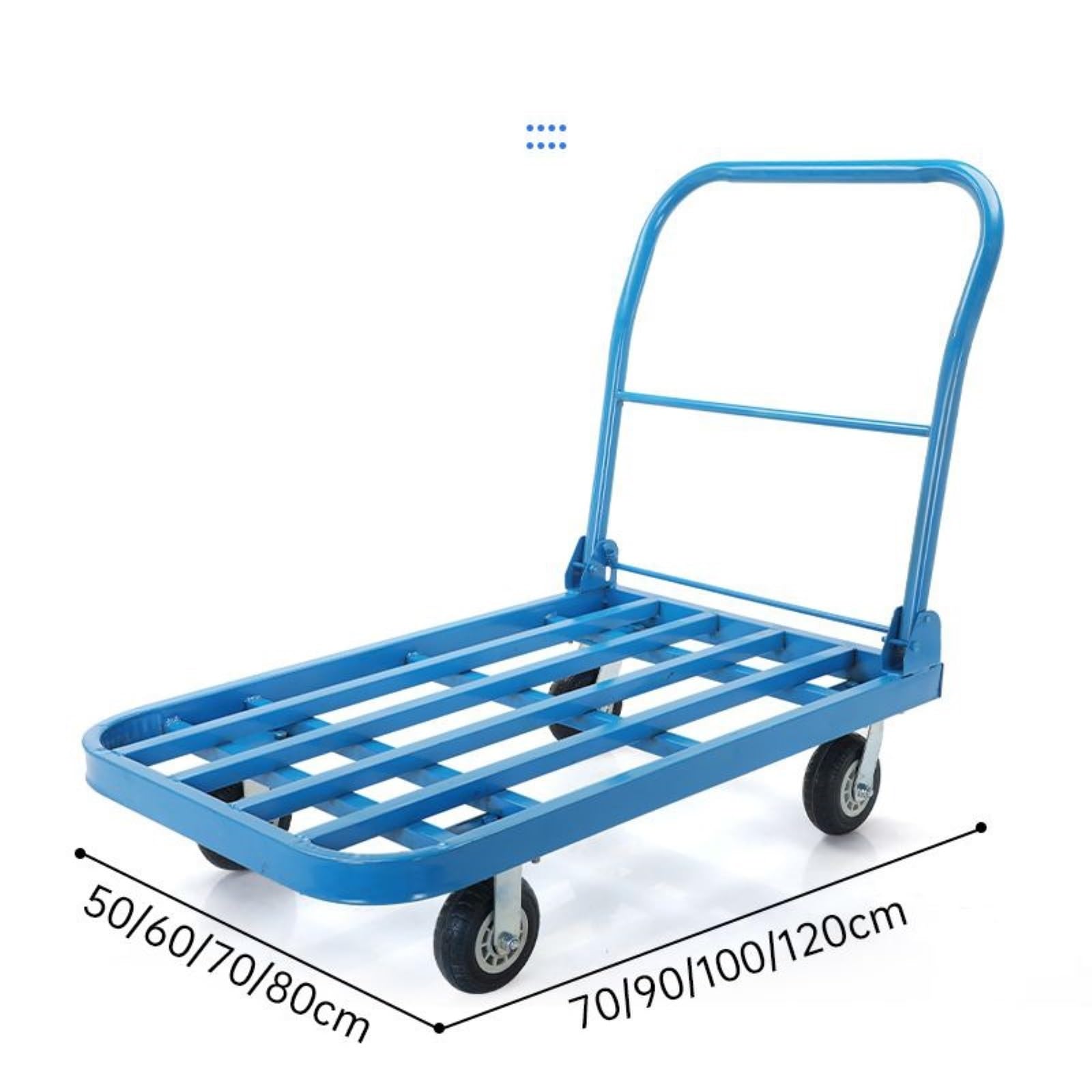 Carrello con piattaforma mobile a pianale pieghevole, carrello di servizio con ruote e maniglia (100 x 60 cm)
