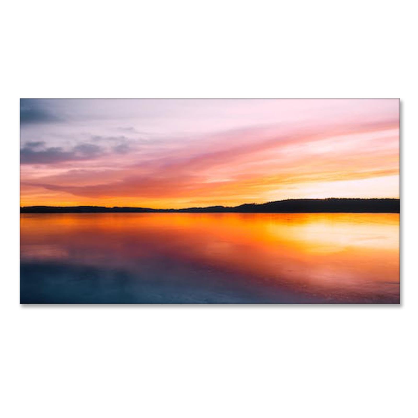 GRASKY Strand sonnenuntergang bild sonnenuntergang bild auf leinwand wandbilder landschaftsbilder mit rot Leinwandbilder Das Meer, bunte WolkenWohnzimmer Deko Kunstdrucke 30X54cm(12x21in) Rahmenlos