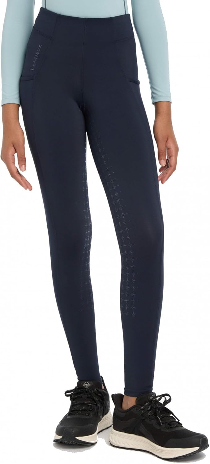 LeMieux Young Rider Orla Pull Ons - Cool, Sweat-Wicking Breeches - Silicone Grip Seat - Phone Pocket