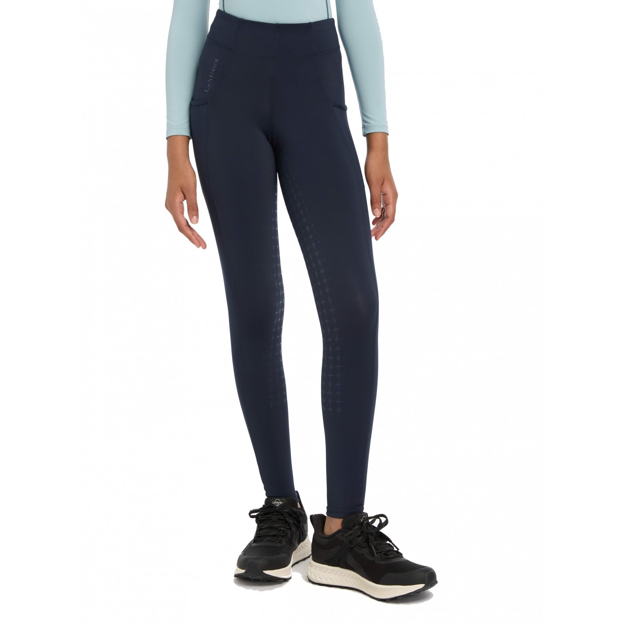Lemieux Girls Bleu ' Full Grip Riding Leggings Rider Orla Ons