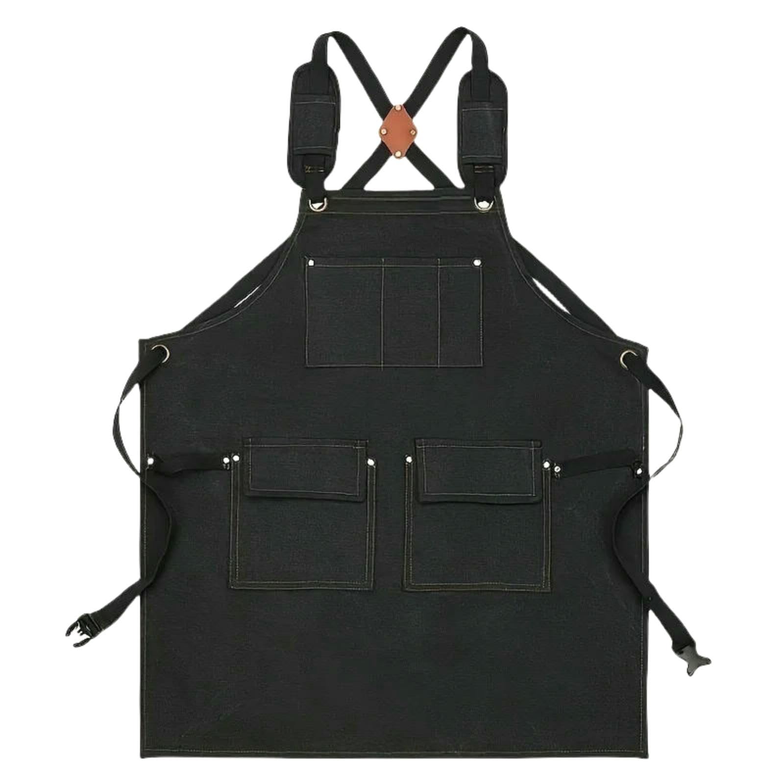 Gartenschürze Verdickte Baumwolle Leinwand Sommer wasserdichte Schürze, Catering Shop, Küche, Home Gardening, Taille Schürze-Black