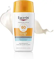 EUCERIN Protetor Solar Facial Ultra Fluido FPS 60 50ml, Hydro Fluid, Antioleosidade, Antioxidante, Rosto, Proteção UVA, UVB e Luz Visível