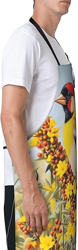 Miniatura 8 de Delantal impermeable con 2 bolsillos, delantales de chef de cocina, baberos para cocinar, hornear, pintura, jardinería, aseo