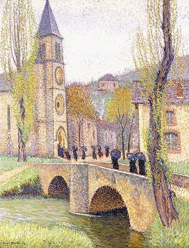 Tableau l'heure de la messe à la bastide d'Henri pour salon chaleureux