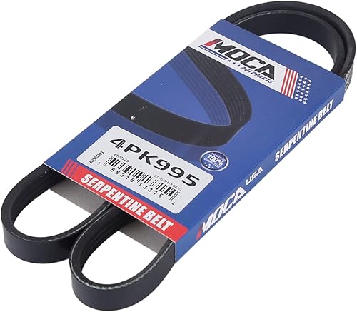Miniatura 7 de MOCA 4PK995 EPDM cinturón serpentina para 1985-2008 para Mitsubishi Montero para Hyundai Sonata para Mercury Tracer para Subaru XT para Cadillac DTS