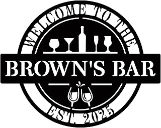Custom Bar Sign, Personalized Name Bar Signs, Wall Decor Up Signs for Pu...
