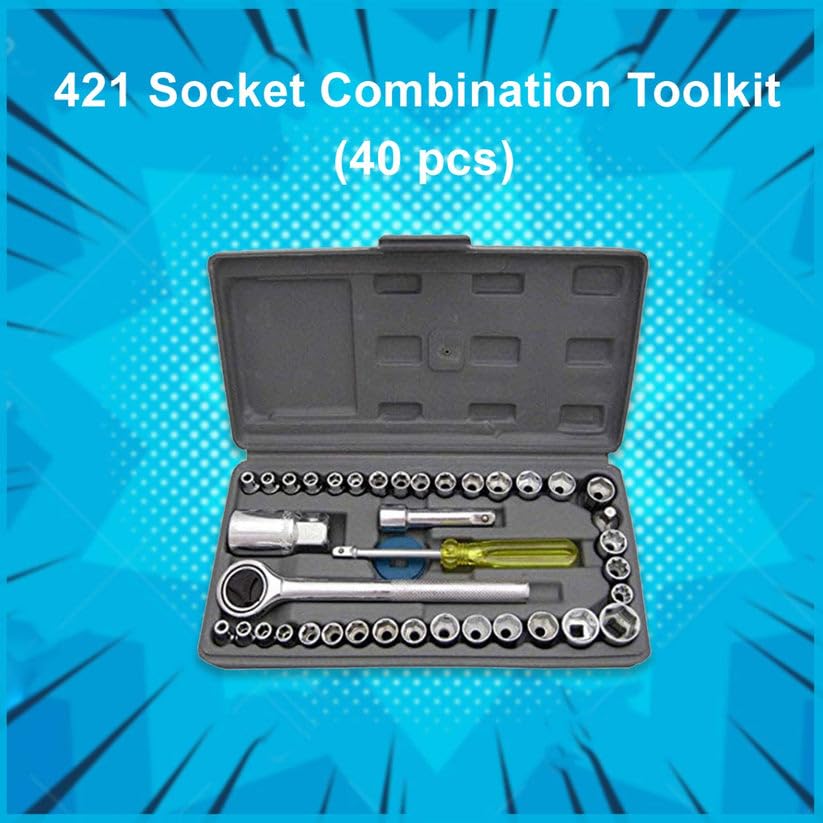 Image of Socket Combination Toolkit (40 pcs) Designed for Simple handling fits Common Home use usable in Multiple Settings