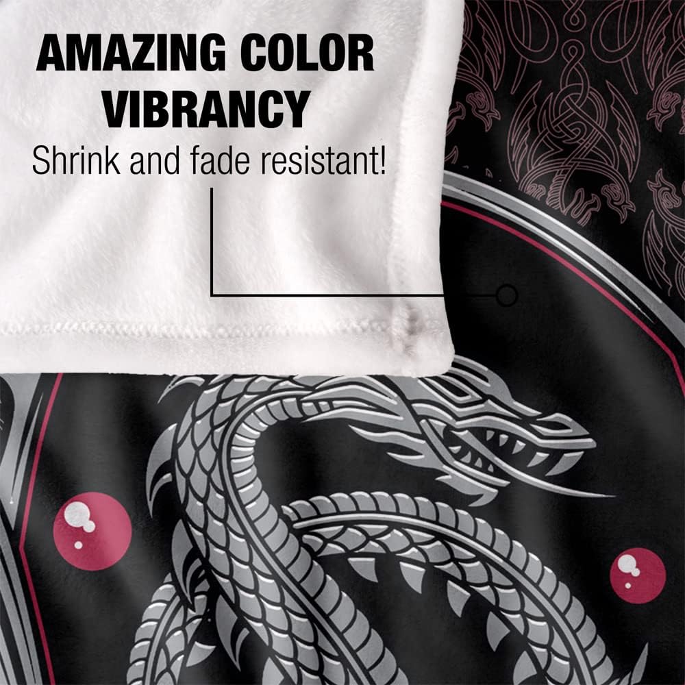 House of The Dragon Blanket, 50"x60" Dragon Frame Silky Touch Super Soft Throw Blanket