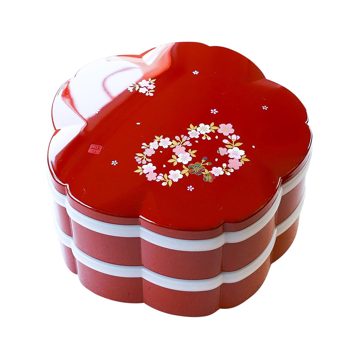 Amazon｜みよし漆器本舗 重箱 2段 6.5寸 19.2cm 朱 桜型 お重 日本製