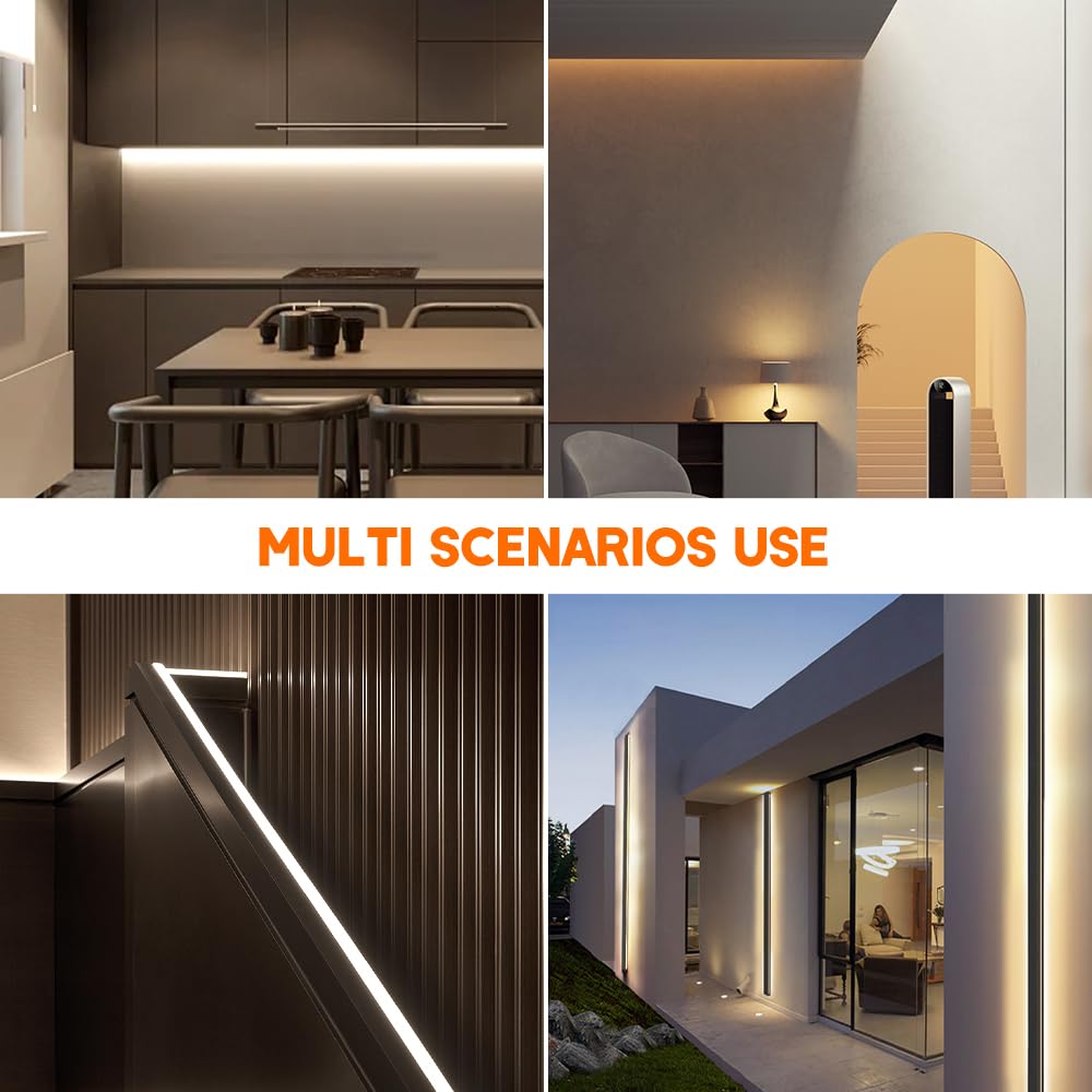 KISUFU Striscia LED, LED Flessibile 220V Striscia LED ad alta luminosità con cavo di alimentazione, impermeabile IP65 Nastri LED per Esterni, Feste, Decorazione per Feste, (Bianco naturale, 25M)