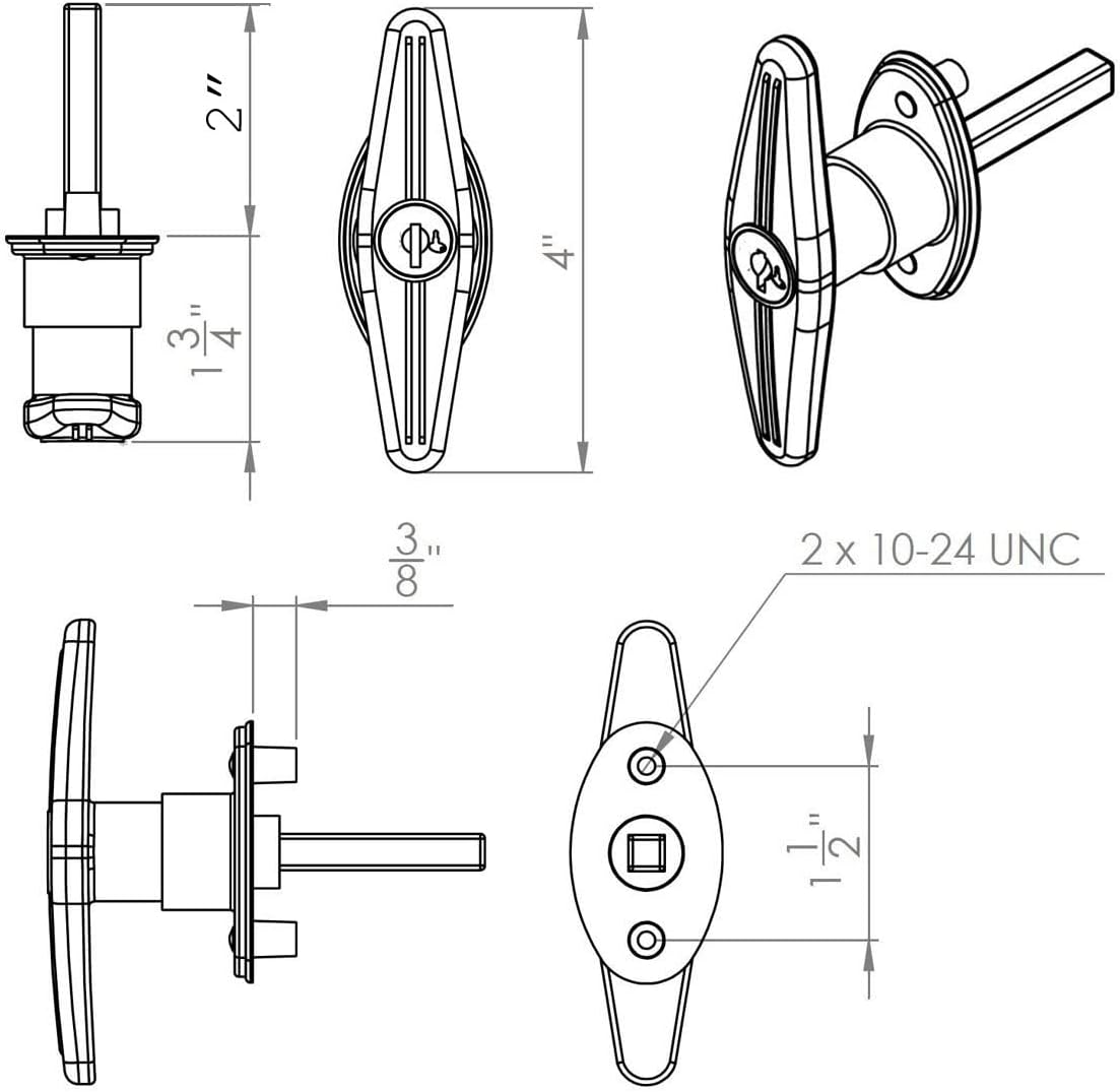 Bauer Matching Set T-Handles Lock