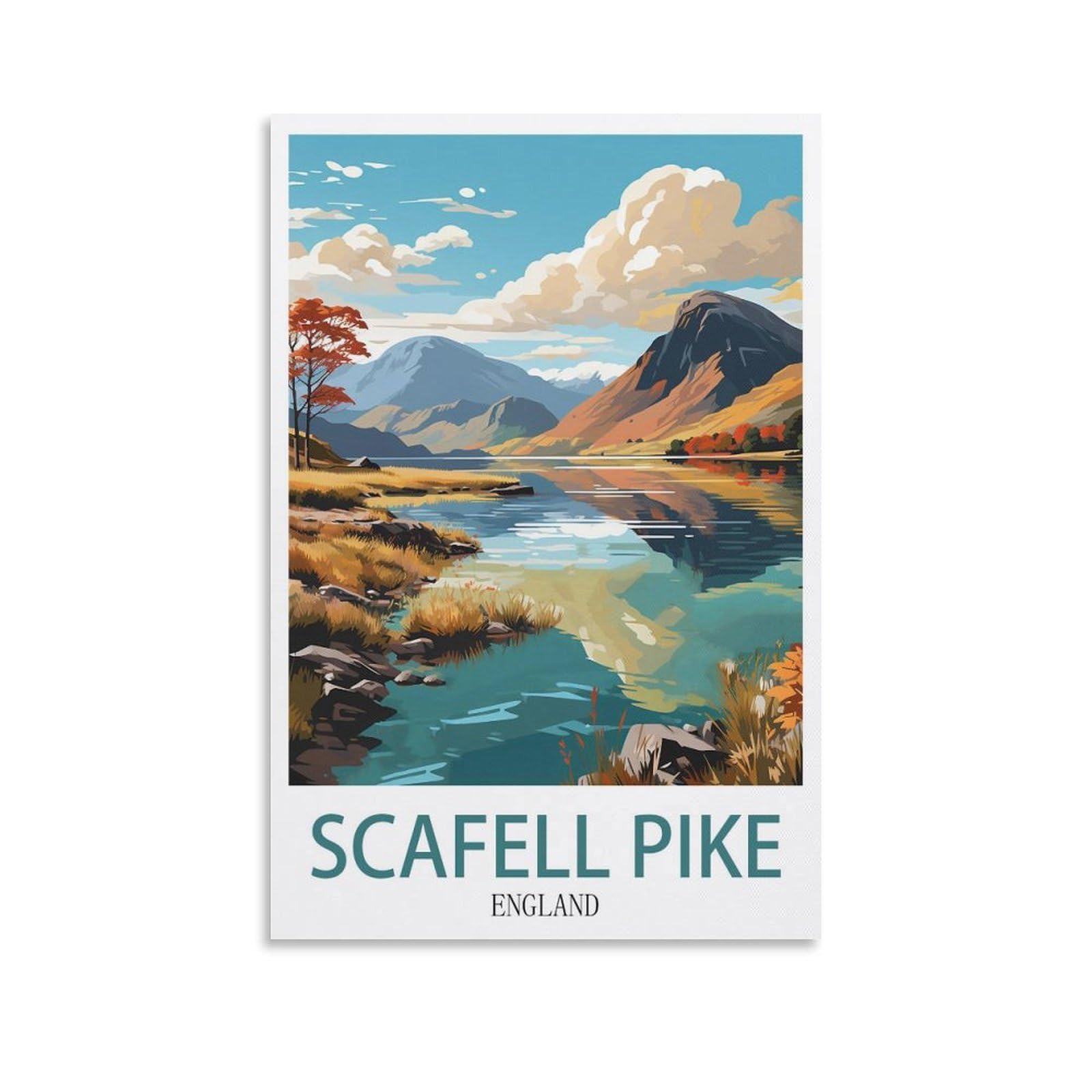 EZMLFA 5D Diamond Painting Kits,Scafell England,Diamond Painting Kits for Beginners Round Full Drill Painting with Diamonds Gem Art for Home Wall Decor 30x40cm