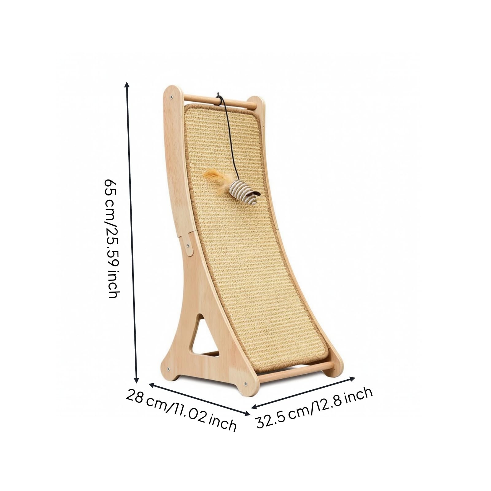 Qianly Rascador para s No Tóxico | Curvo, Rascador Sisal con Juguete, Autoportante, Tabla Rascar para s, Interiores