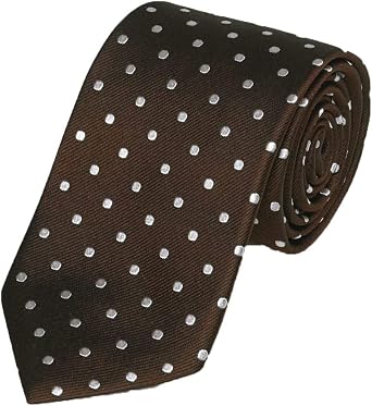 Gitman Bros Brown with Woven White Dots Tie LONG