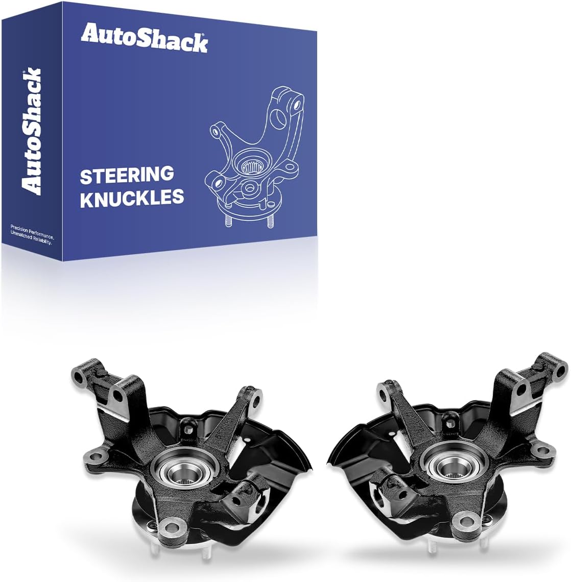 AutoShack Front Steering Knuckles & Wheel Bearing Hub Assembly Replacement for 2007-2015 Mazda CX-9 2007-2012 Mazda CX-7 2-PC
