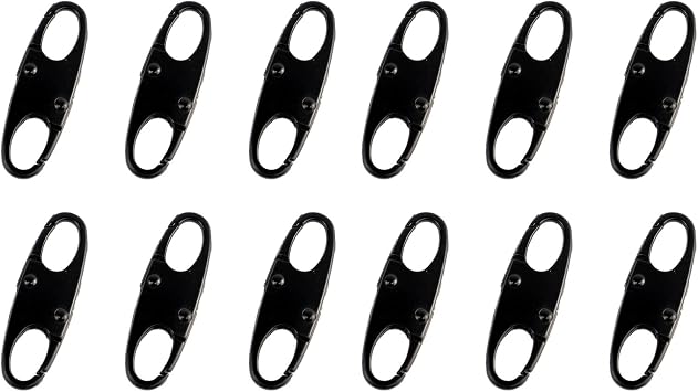 12PCS Double Small Carabiner Clips - S-Shaped Alloy Snap Hooks for Keychains, Fishing, Camping, and Outdoor Sports
