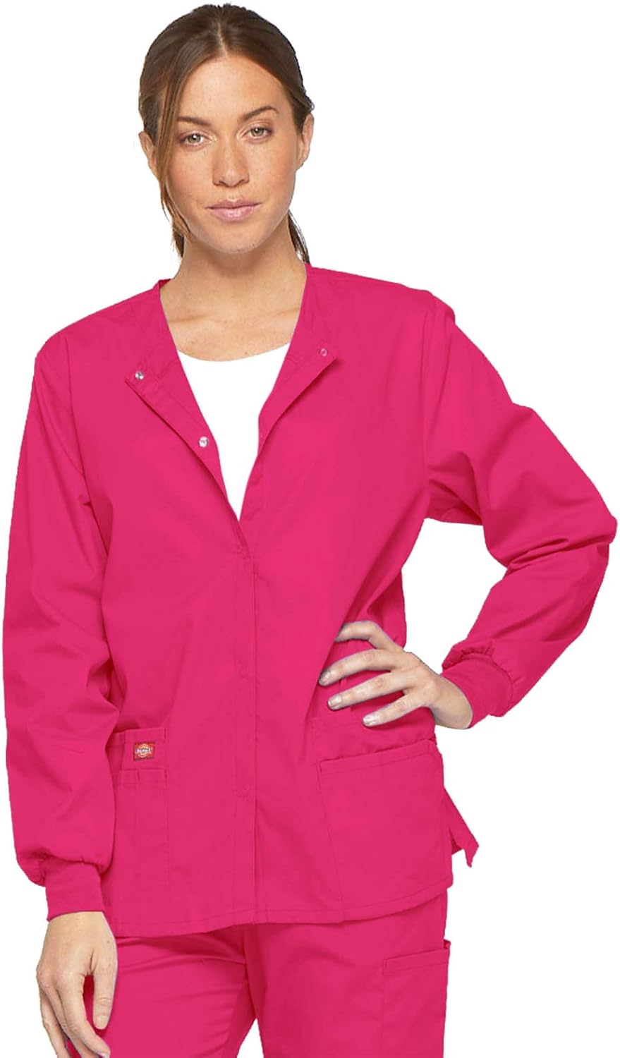 Dickies EDS Signature Scrubs for Women, Snap Front Scrub Jacket in Soft Brushed Poplin 86306