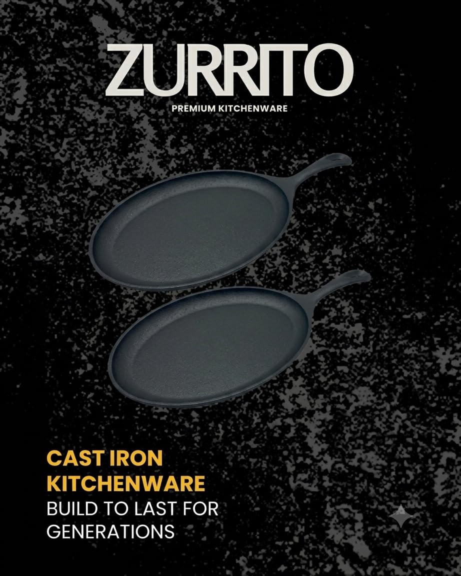 Cast Iron Fajita Skillet Set - Restaurant Quality -2